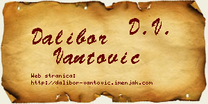 Dalibor Vantović vizit kartica